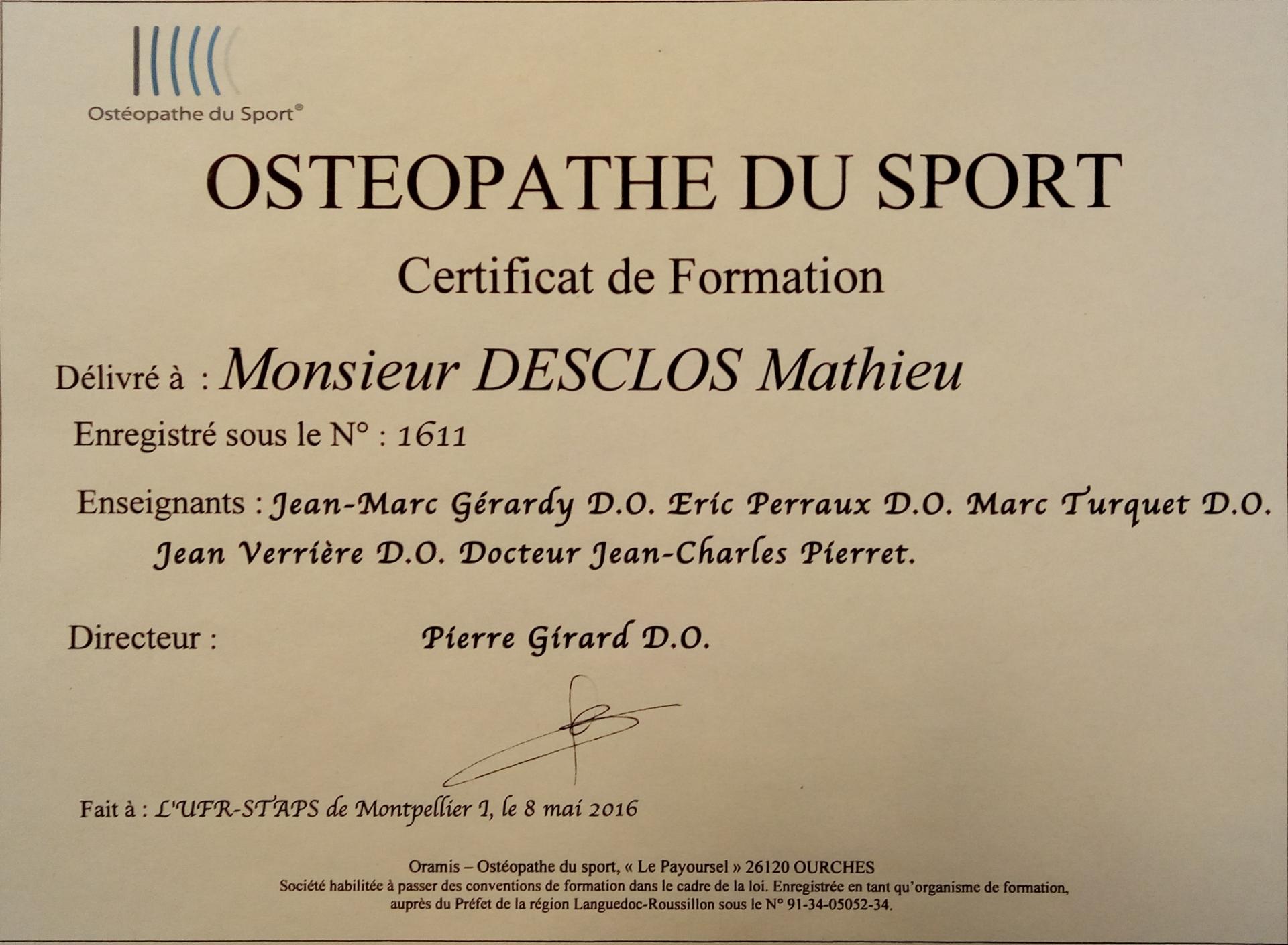 Ostéopathie du sport